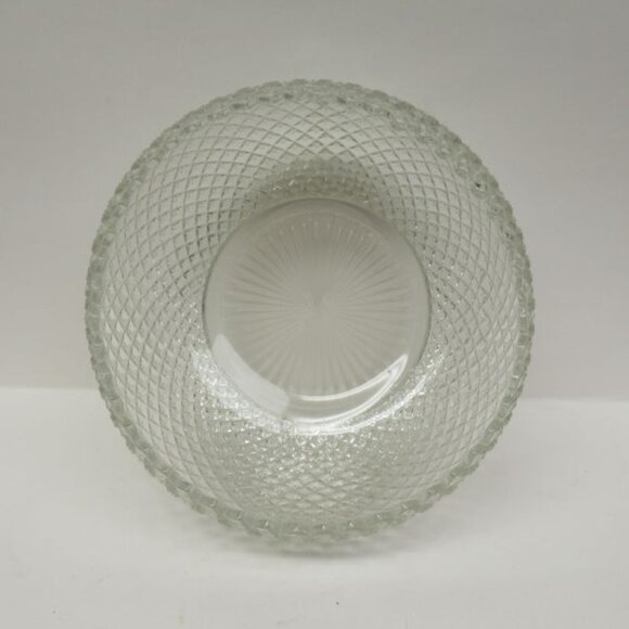 Hocking Depression Glass Crystal MISS AMERICA 8 1/2 In Cupped In Top Round Bowl - Picture 3 of 4